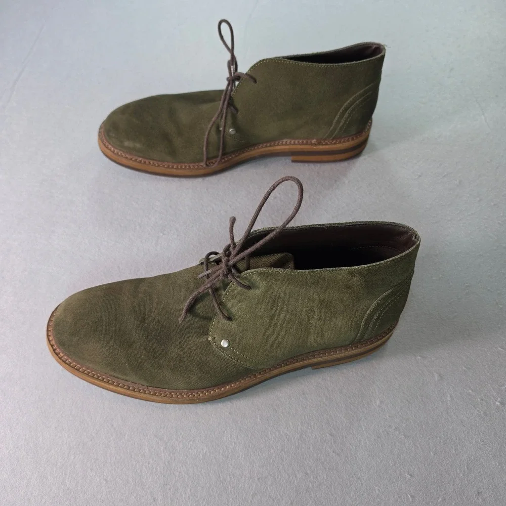 Joseph Abboud Aaron Mens Olive Green Suede Chukka Desert Boots Size 9.5M